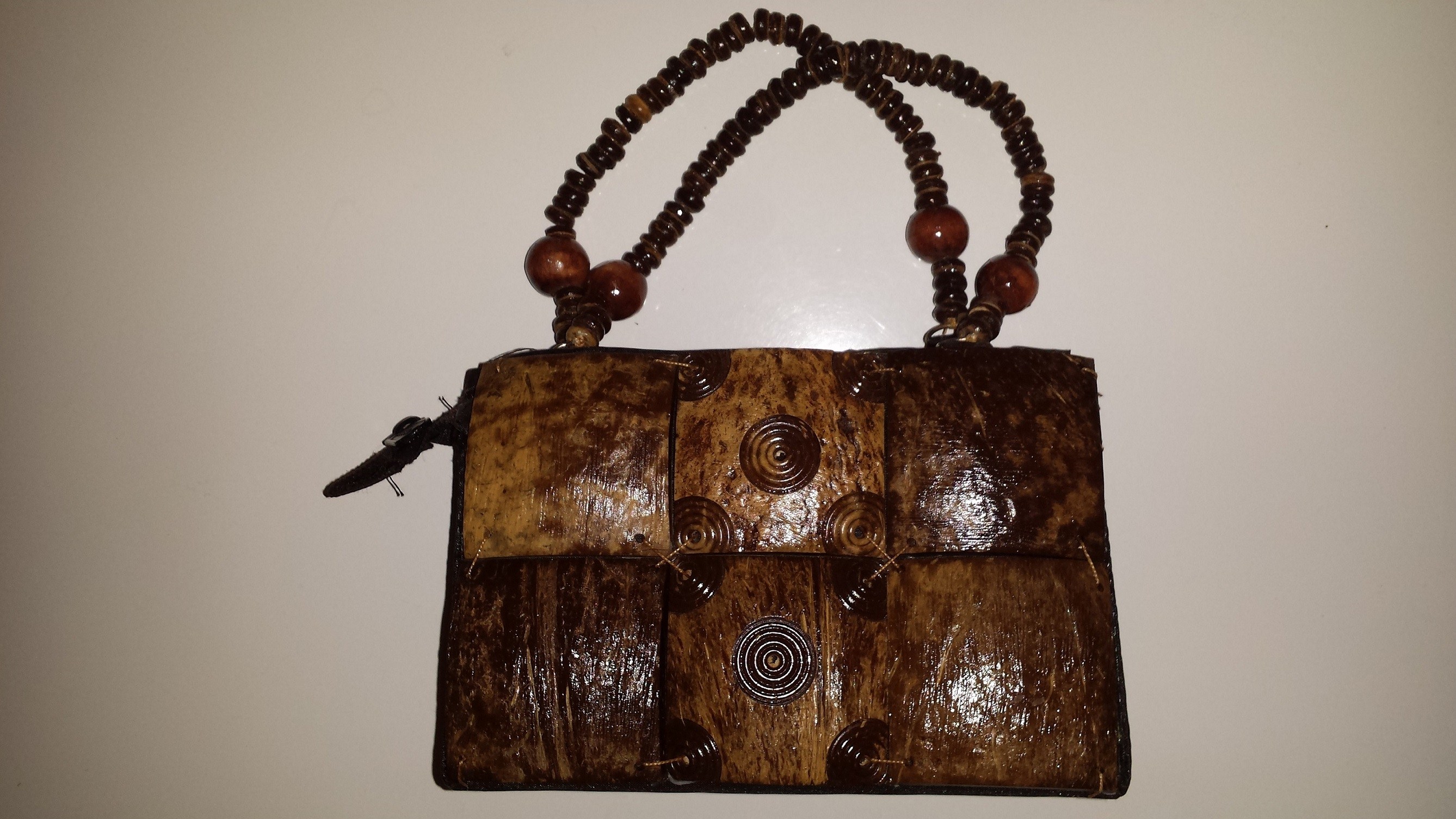Carved Coconut Shell Purse