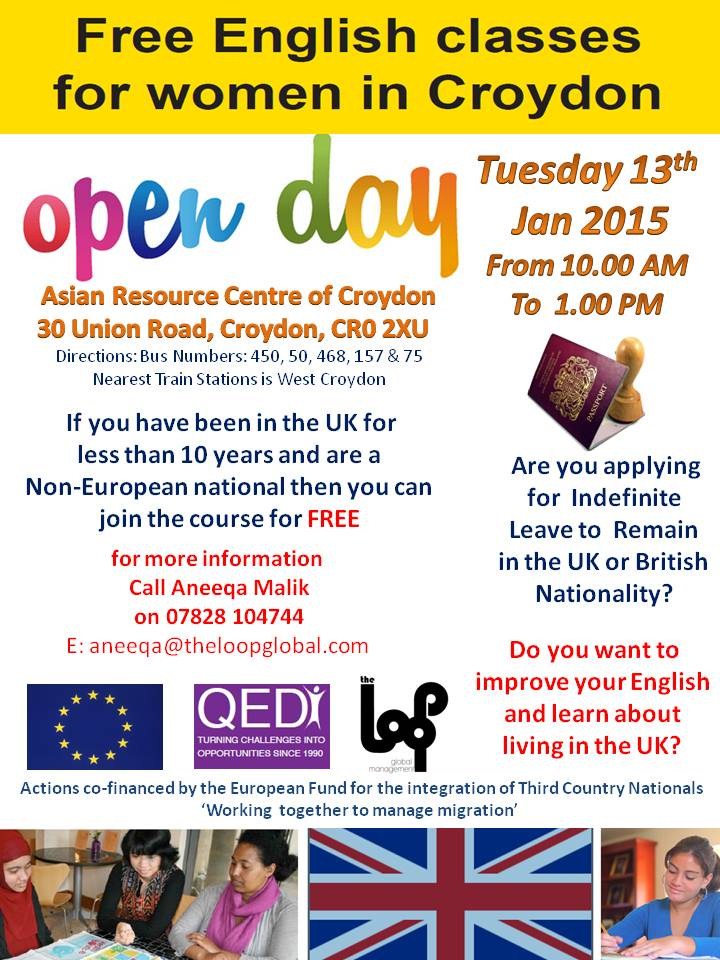 Free ESOL Classes for Women in Croydon **OPEN DAY**